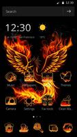 Phoenix Fire Theme Love Sparkly الملصق