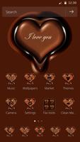 Tema de la forma del corazón del chocolate Poster