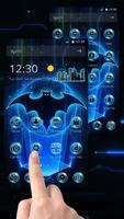 Bat Hero Blue Neon theme capture d'écran 2