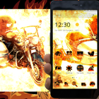 Motorcycle Fire Theme Love Motorbike of Harley icon