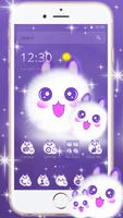 Cute Fluffy Kitten Kawaii Cat Theme โปสเตอร์