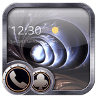 Metal material art spiral theme Black hole icon