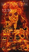 A Woman Fire Graffiti Theme With Skull Plakat