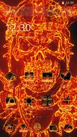 Skull Armlet Hell Fire Theme Cool Sparkly الملصق