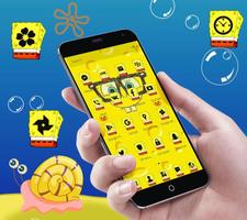 Cute Yellow Sponge Guys Theme syot layar 1