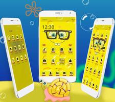 Cute Yellow Sponge Guys Theme imagem de tela 2