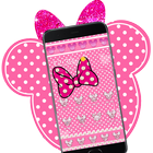 Pink Diamond Minny Bowknot Theme icône