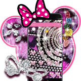 Minny Bling Diamond Purple Leopard Theme Desktop icône