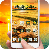 The Golden Coast Theme Setting Sun On the Sea aplikacja