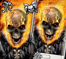 Yellow Fire Skull Theme syot layar 2