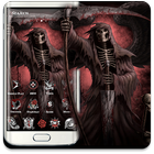 skull black red theme biểu tượng