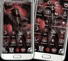 skull black red theme plakat