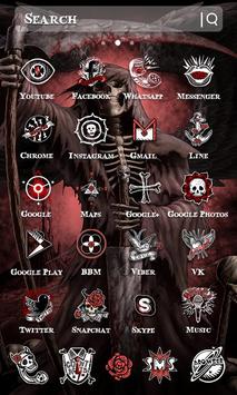 skull black red theme for android apk download