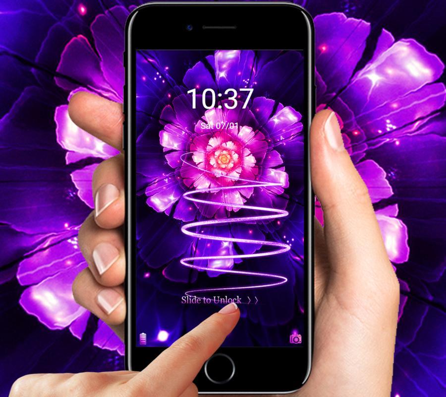 Android 用の 涼しい紫色の花の壁紙とロック画面 Apk をダウンロード