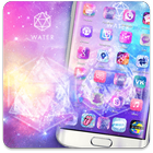 Starry Bling Shining Water Pink Theme أيقونة