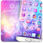 Starry Bling Shining Water Pink Theme आइकन