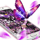Purple Rose Diamond Flowers  Pendant Theme icon