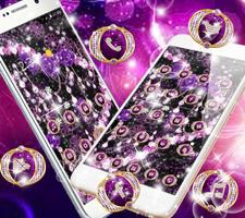 Purple Rose Diamond Flowers  Pendant Theme ภาพหน้าจอ 1