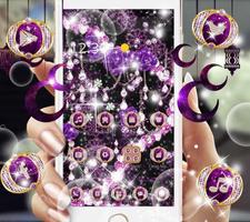 Purple Rose Diamond Flowers  Pendant Theme screenshot 2