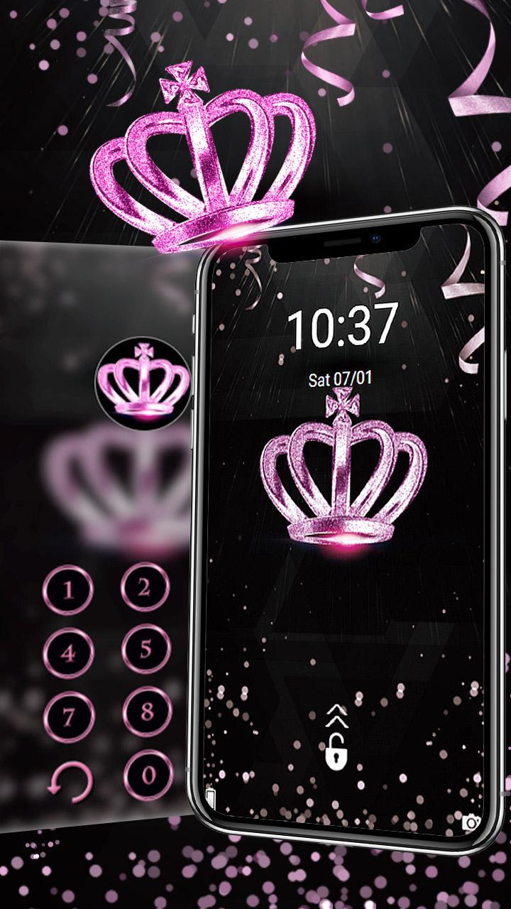 Pink Glitter Crown Theme For Android Apk Download