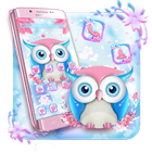 Pink Owl Anime Cute Launcher Theme ไอคอน