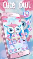 pink owl Anime cute theme screenshot 2
