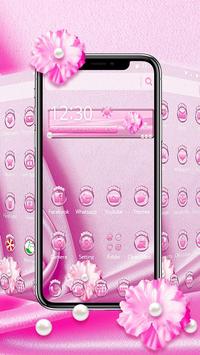 Android 用の エレガントなピンクのシルクのテーマロマンチックな美しい真珠のシルクの壁紙 Apk をダウンロード