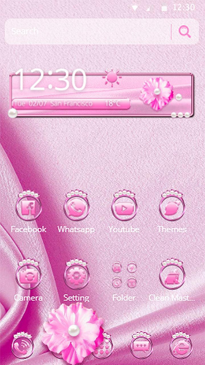 Android 用の エレガントなピンクのシルクのテーマロマンチックな