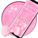 Pink Bunny Bow Theme ikona