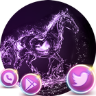 Elegant Purple Crystal Horses Theme icono