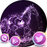 Elegant Purple Crystal Horses Theme icône