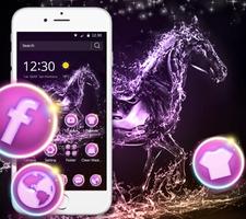 Elegant Purple Crystal Horses Theme plakat