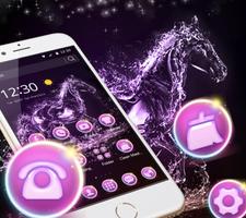 Elegant Purple Crystal Horses Theme captura de pantalla 1