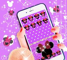 Pink Black Micky Sparkle Diamond Bowknot Theme-poster