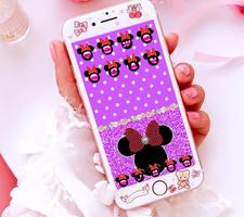 Pink Black Micky Sparkle Diamond Bowknot Theme screenshot 2