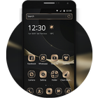 3d simple business black gold melting point theme ikon