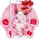 Lovely Pink Rabbit Theme APK