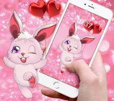 Lovely Pink Rabbit Theme تصوير الشاشة 3