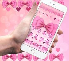 Adorable Pink Bow Theme syot layar 1