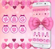 Adorable Pink Bow Theme syot layar 2