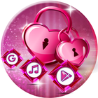 Romantic Pink Heart Theme ikon