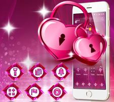 Romantic Pink Heart Theme Plakat