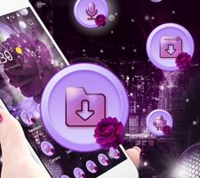 Purple Gorgeous Rose Theme ảnh chụp màn hình 1