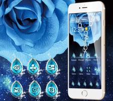 Blue Magnificent Rose And Diamond Theme plakat