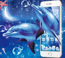 Blue Ocean And Dolphin Theme ポスター