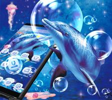 Blue Ocean And Dolphin Theme स्क्रीनशॉट 1