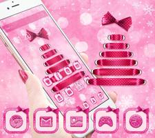 Pink Bowknot Dream Christmas Theme Affiche