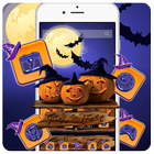Halloween Pumpkin Witch Hat Theme icône