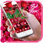 Beautiful Red Rose Petals Theme icono