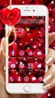 Beautiful Red Rose Petals Theme captura de pantalla 1